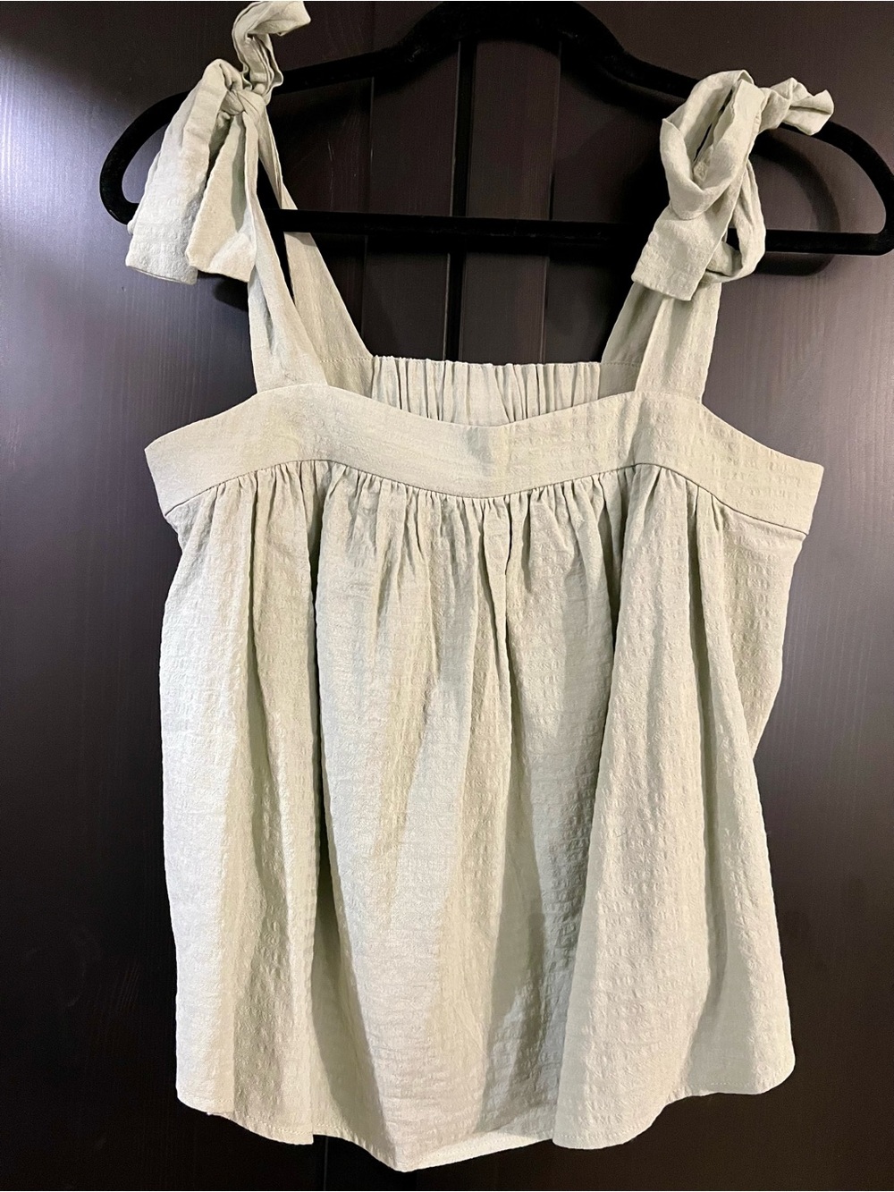 a.n.a Sage Tie-Shoulder Textured Tank